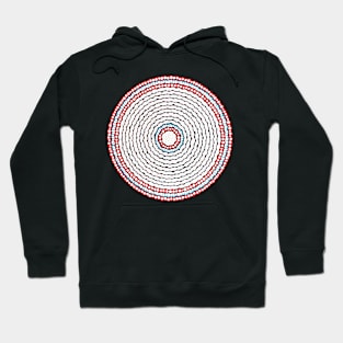 Handmade Blue and red circle mandala drawing art Hoodie